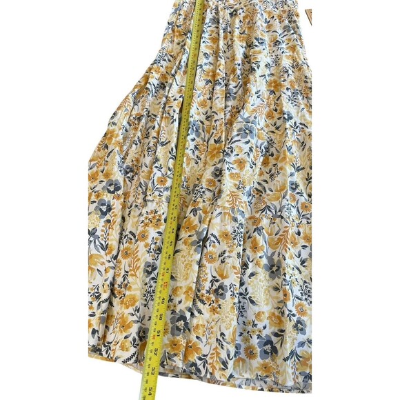 Rachel Zoe‎ Yellow Floral Tiered Maxi Dress NWT Spaghetti Straps Size 8 Summer - Picture 11 of 14